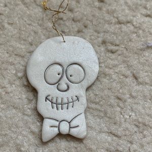 Handmade clay skeleton ornament